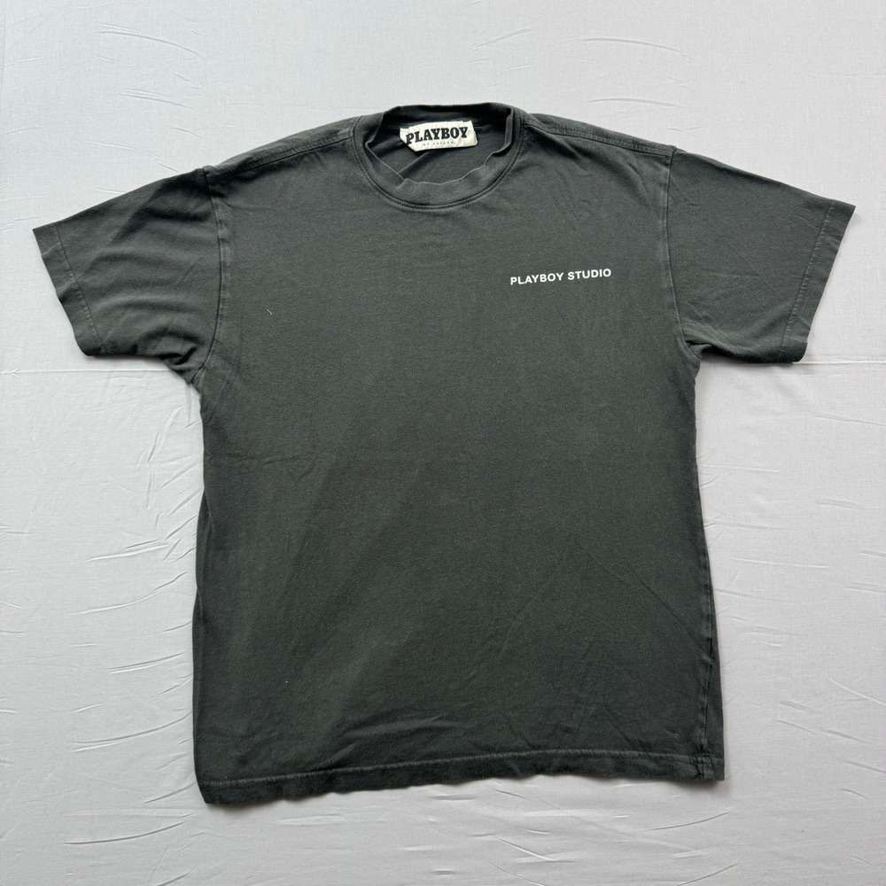Playboy by PacSun Studio Photography Graphic T-Shirt Washed Black‎ Mens M